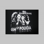 No Cooperacion con La Policia, čierna pánska mikina s potlačou 80%bavlna 20%polyester 